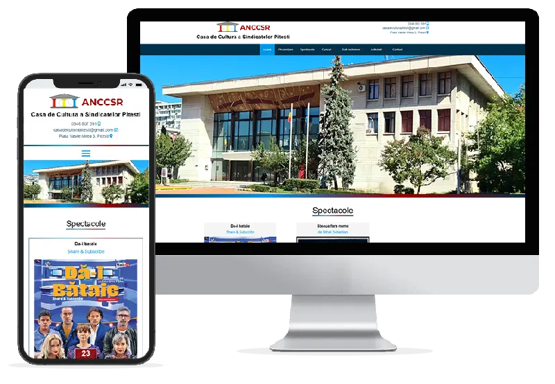 Realizare web design pentru site Casa de Cultura a Sindicatelor Pitesti
