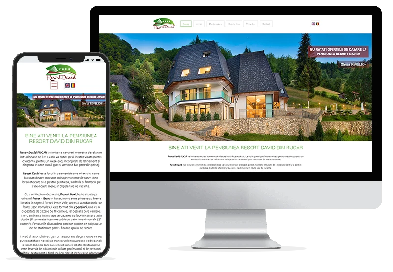 Realizare web design pentru site Pensiunea Resort David