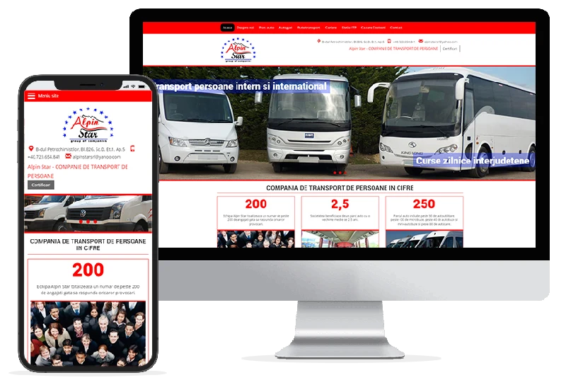 Realizare web design pentru site Alpin Transport