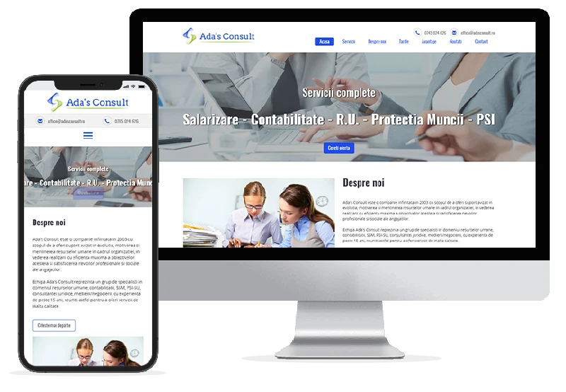 Realizare web design site Adas Consult