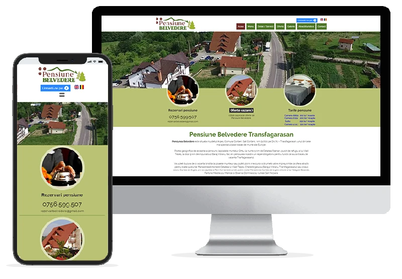 Realizare web design site Pensiunea Belvedere