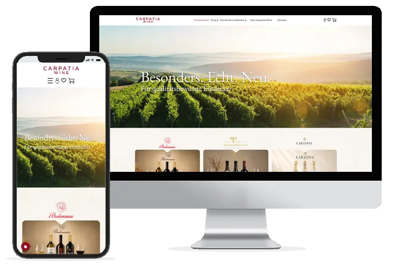 Realizare web design site Eshop vinuri Carpatia Wine